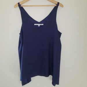 Rachel Roy | Textured Purple V neck Swing Tank Top